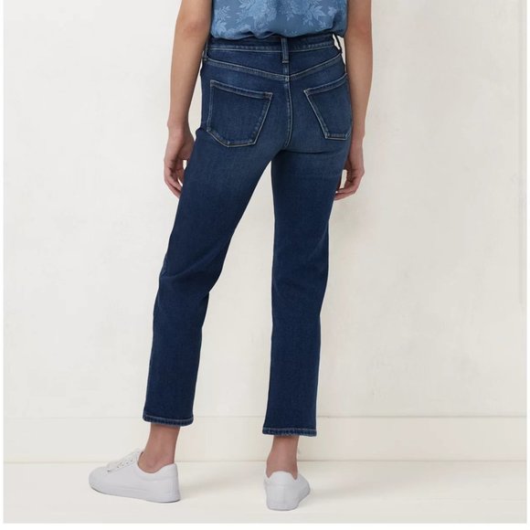 SOLD LC Lauren Conrad Womens High Waist Ripped Straight Leg Jeans Sz 14 NWT - Picture 2 of 10